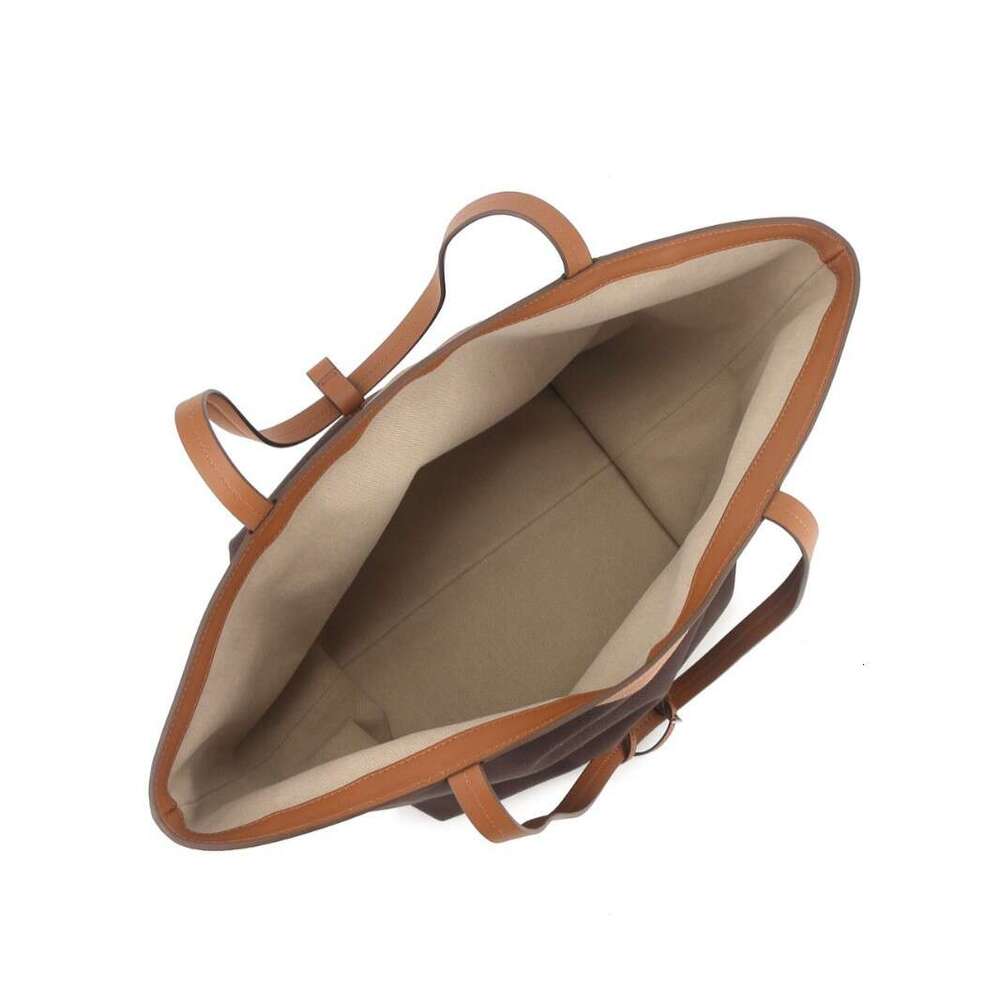 New Reversible Tote Bag Canvas Splice Cowhide Contrast Color Underarm Bucket Bag Large Capacity Commute Handbag Shoulder Bag For Women SENYY