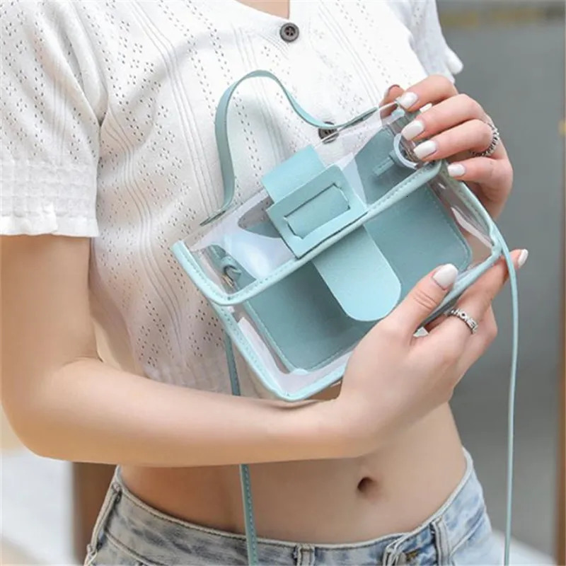 Transparent PVC Jelly Bag Summer Explosions Shoulder Phone Coin Purse Lipstick Tissue Mini Tote BagSuitable for Daily Use 260420BJ - view 5