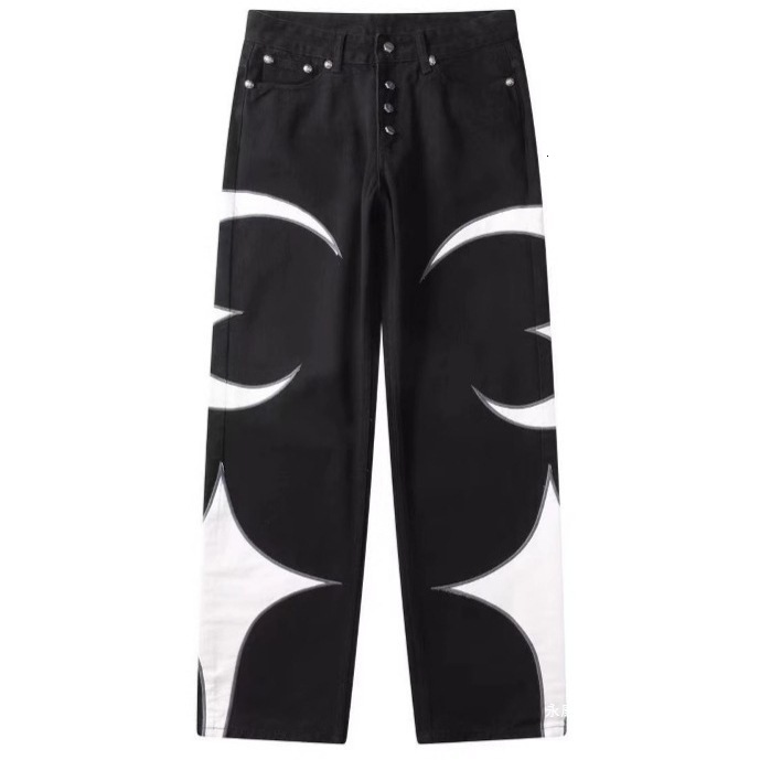 Men's Jeans Thug Club Pu Leaher Embroidery Patchwork Baggy Y2K Jeans Men's Streetwear Straight Oversized Denim Trousers Unisex Cargo Pants 2