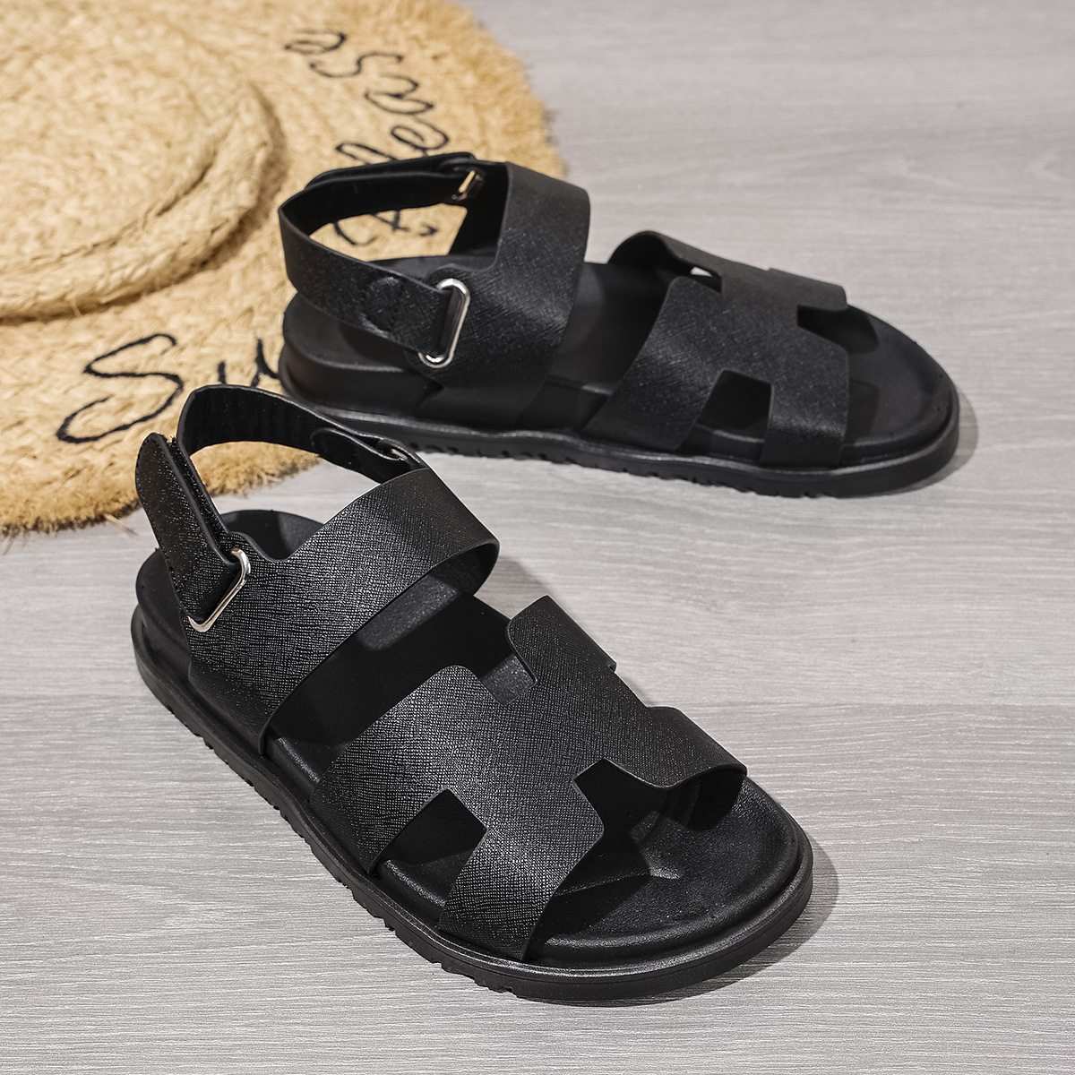 Classic Thick Bottom Sandals for Women 2026 New Summer One Word Magic Casual Sandals for Women Soft Bottom