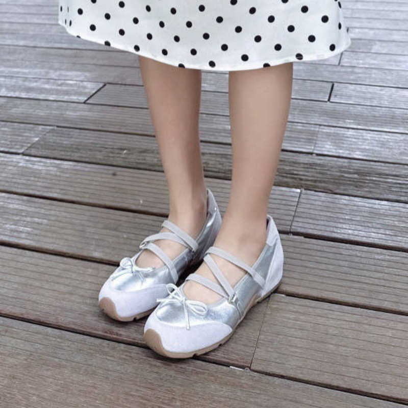Zhangruonan Celebrity-Inspired Soft Bottom Hidden Wedge Sneaker Ballet Mary Jane Shoes Women 2026 Spring Casual Low-Cut Flats Fashion Trainers