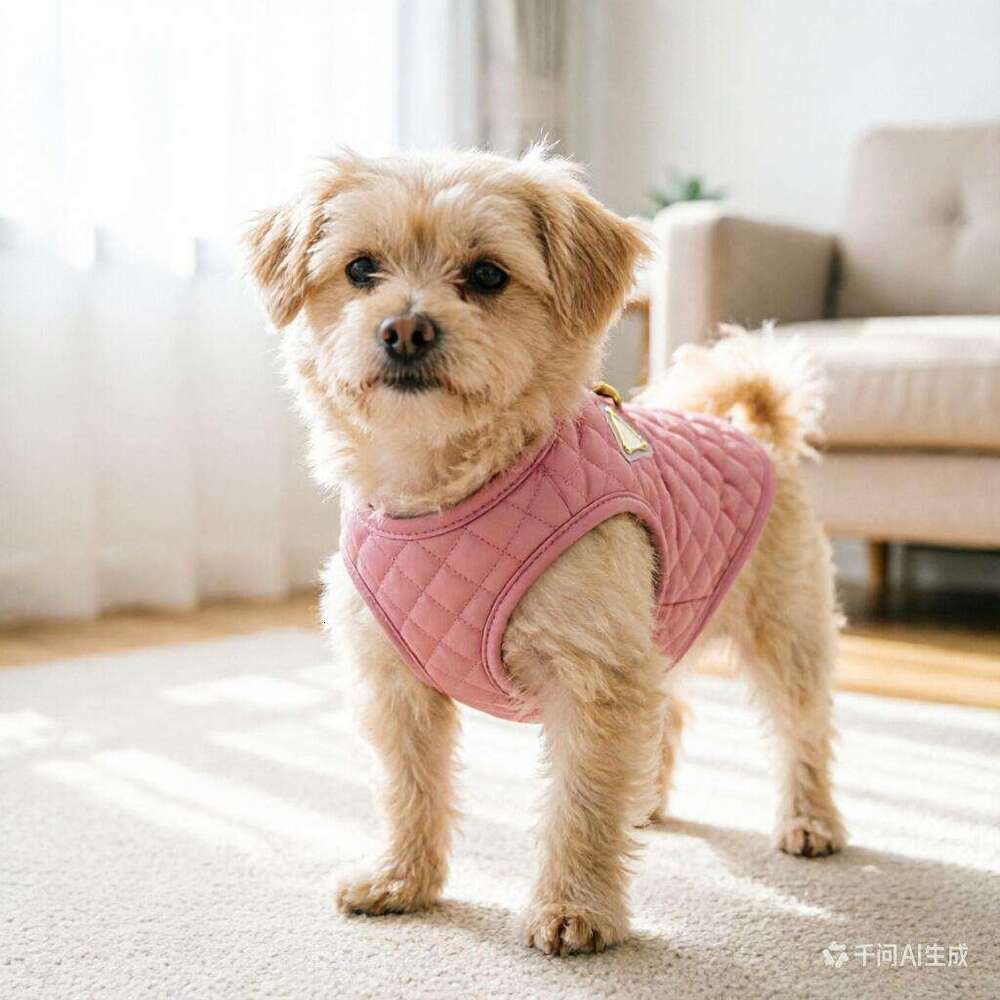 Designer Leash Set, Adjustable PU Leather Step-in Dog Harness with Classic Letter Pattern