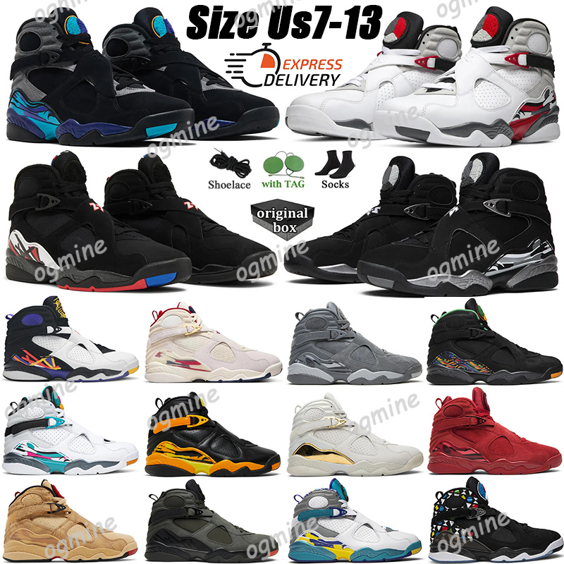 With box For Mens 8 Basketball Shoes 8s Aqua Playoff Cool Grey Bugs Bunny Men Sports Trainer Sneakers