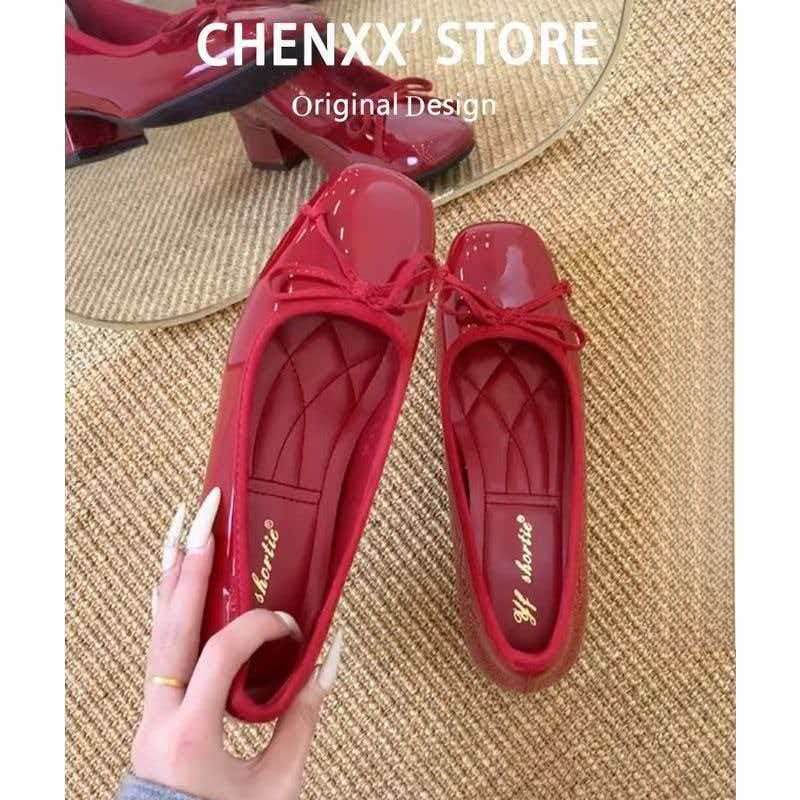 Designer Vintage Butterfly-knot Women Mary Jane Fashion Slip On Party Dress Female Elegant Low Heel Shoes ddmysaturn