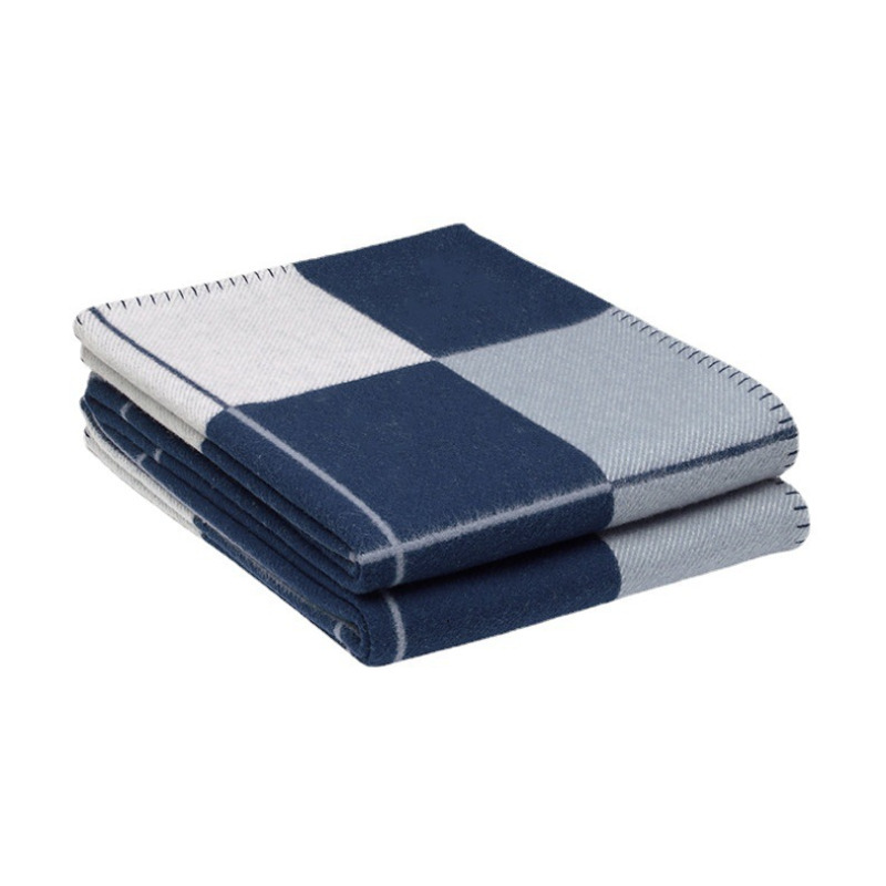 Luxury Wool Blend Air Conditioning Shawl Thick Cashmere H Sofa Blanket Super Soft Acrylic Fiber
