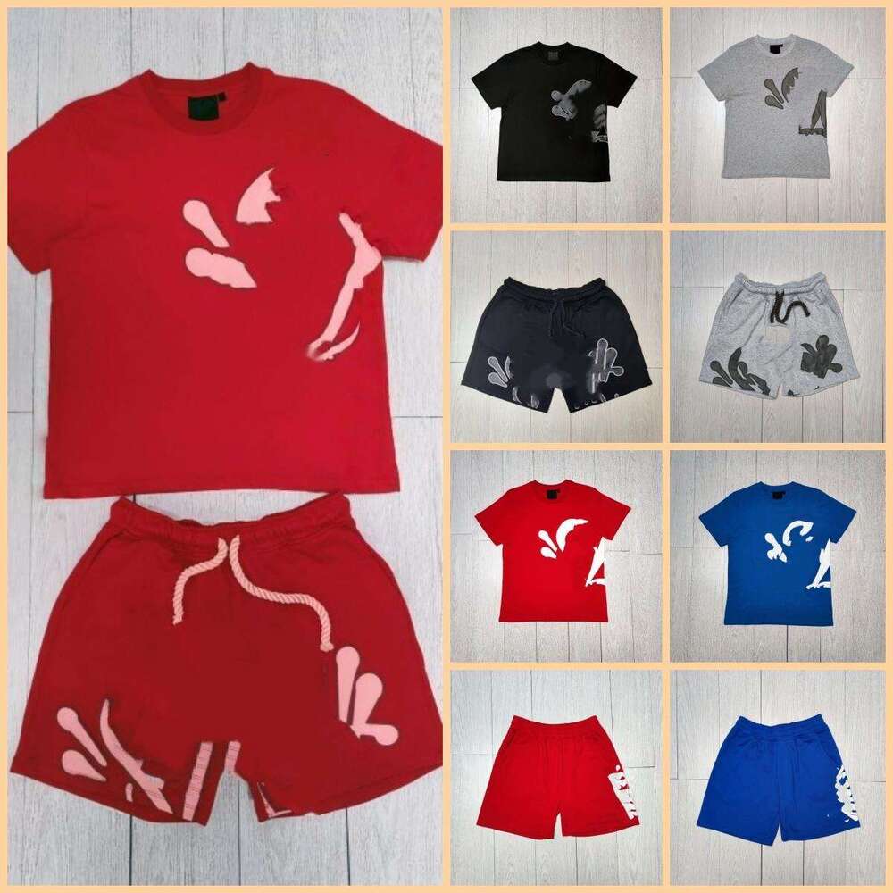 T-Shirts High Street Foam Letter Printed Synaworlds Short Sleeve Shirt Shorts Pants Suit Men Pant Fashion Casual Sports Tracksuit Vintage hh03