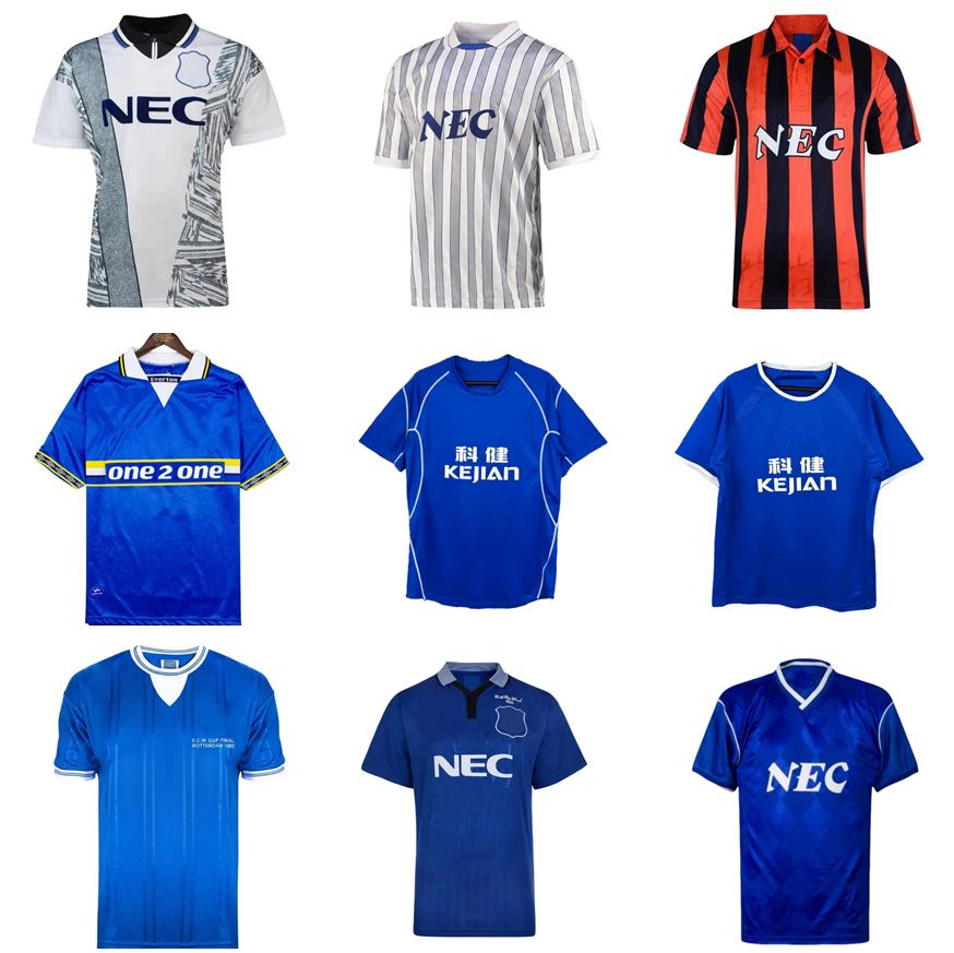 1986 1987 1988 1990 88 90 1994 1995 1996 2002 2003 2004 GASCOIGNE EVERTONES RETRO Soccer Jerseys SPEED BRANCH FERGUSON COLEMAN SOUTHALL Home Football Shirt