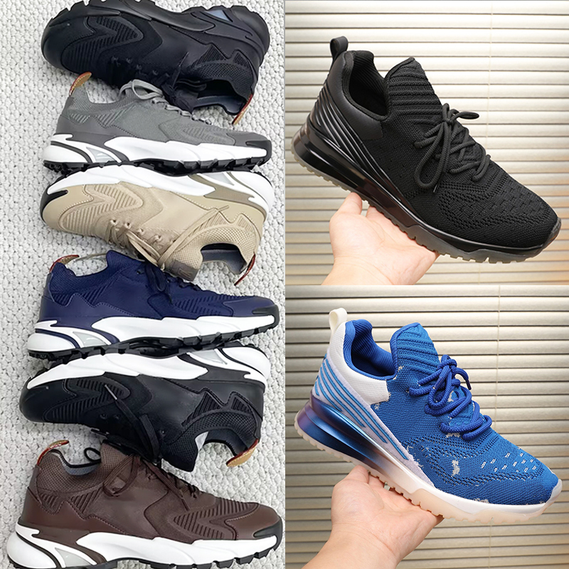 Lastest Men Designer Sneakers L Runner Tatic Sneaker 10A Knit Running Shoes Calf-leather Trim Trainers Lace-Up Fashion Casual Shoes 892