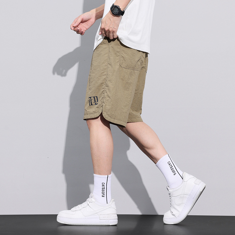 Breathable Work Pants Design Sense Original Men's Summer Thin Beach Pants Ice Silk Quick Drying Sports Shorts For Men, Casual Five Inch Mid Lengt