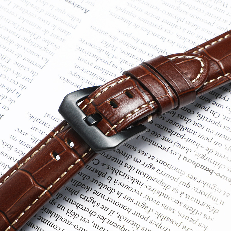 For Panerai 441 1085/1313/111 Cow Leather Watch Strap 22mm 24mm blue Men grain Watch Band cowhide Bracelet Accessories260206