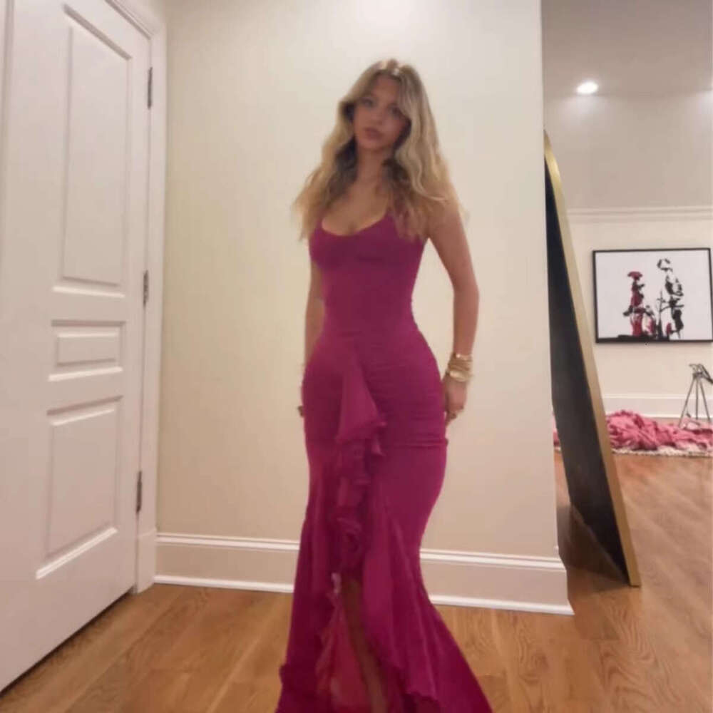 Luxury Lace Patchwork Evening Gown Women Sleeveless Party Dress Lady Foreign Trade Cross-Border Summer European and American Style High-End W