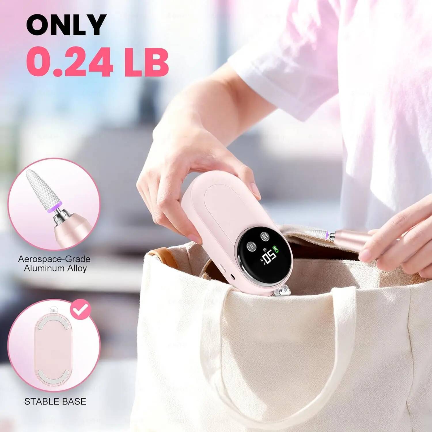 50000Rpm Professional Electric Drill Rechargeable Polisher With LCD Screen Suitable For Gel Polish Nail File Manicure Tool Fast Shipping X260420 - view 7