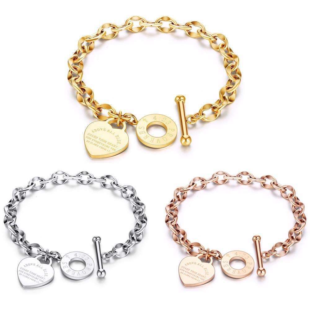 European And American Cross-Border Goods: Heart-Shaped Bracelet, Personalized Versatile Jewelry, OT Clasp, Popular Dongguan Titanium Steel Accessories