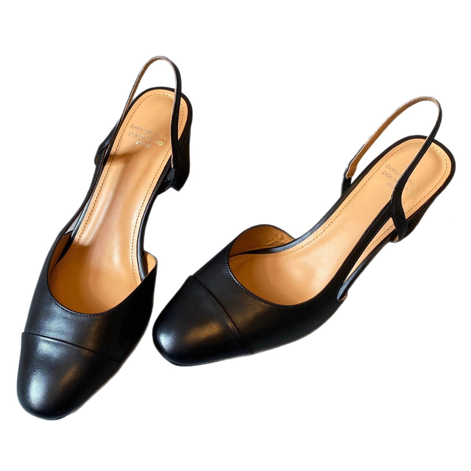 Backless One-Strap Closed-Toe Sandals For Women, Genuine Leather, Odor-Free, Thick Heel Slippers, Round Toe, Slimming, Commuter Single Shoes
