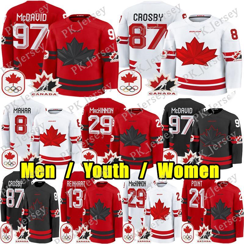 #87 Sidney Crosby Canada Team 2026 Olympices hockey jersey Connors McDavid Nathan MacKinnon Nick Suzuki Marner Macklin Celebrini Schaefer Bedard Cale 