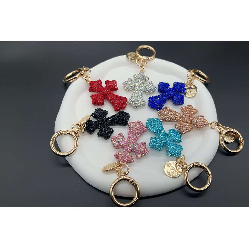 Trendy Personalized Creative With Zodiac Sign Pendant, Car Key Accessory, Metal Wholesale Diamond-Encrusted Cross Keychain