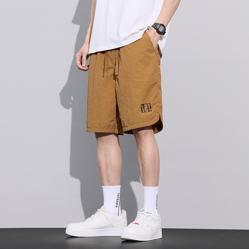Breathable Work Pants Design Sense Original Men's Summer Thin Beach Pants Ice Silk Quick Drying Sports Shorts For Men, Casual Five Inch Mid Lengt
