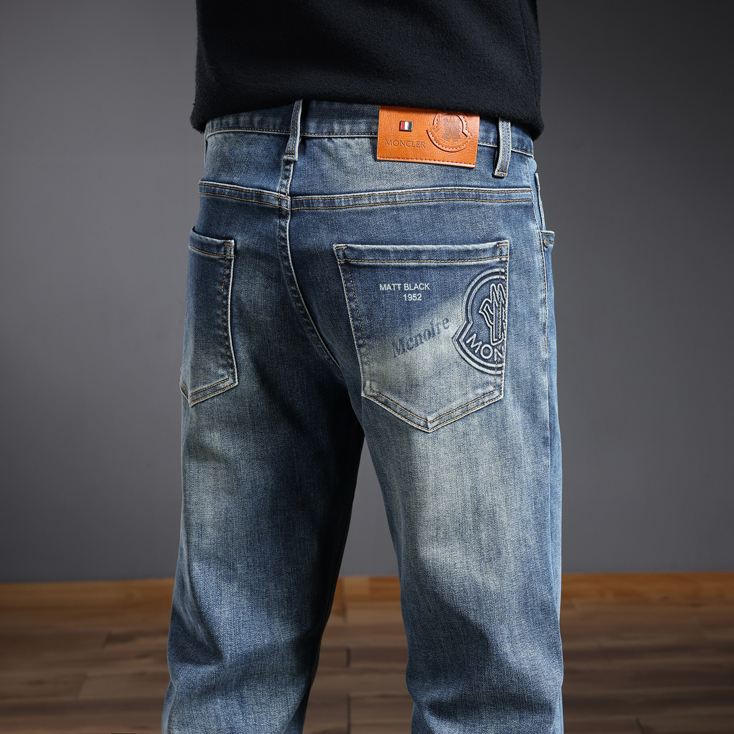 Korean version elastic washed designer tight jeans luxury men's fashion high-quality black retro American business casual pants youth outdoor str