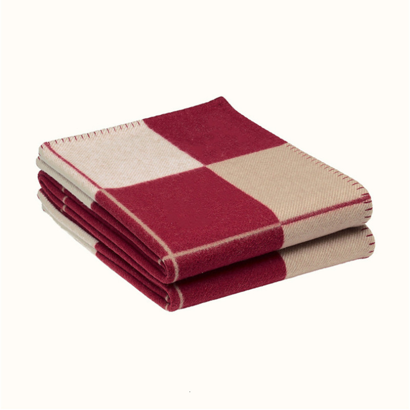 Luxury Wool Blend Air Conditioning Shawl Thick Cashmere H Sofa Blanket Super Soft Acrylic Fiber