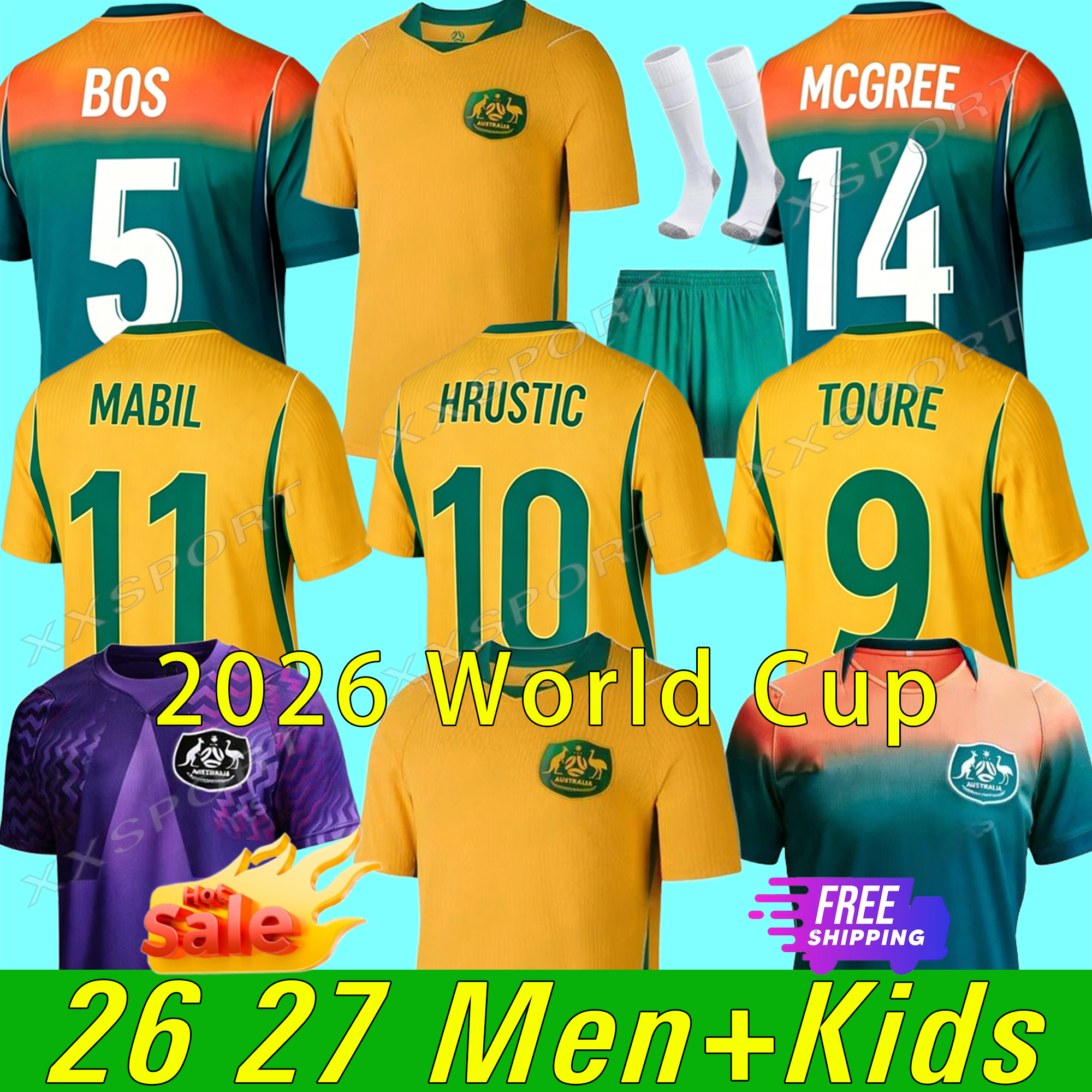 2026 Australia World Cup Soccer Jerseys national team 26 27 KENNEDY CATLEY HRUSTIC FOWLER IRVINE football shirt home player away shirt kids women set