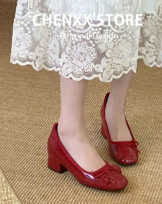 Designer Vintage Butterfly-knot Women Mary Jane Fashion Slip On Party Dress Female Elegant Low Heel Shoes ddmysaturn