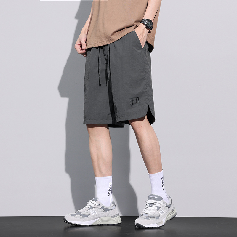 Breathable Work Pants Design Sense Original Men's Summer Thin Beach Pants Ice Silk Quick Drying Sports Shorts For Men, Casual Five Inch Mid Lengt