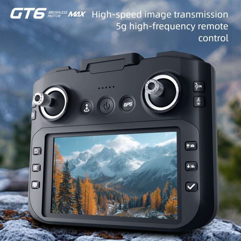 GT6 GPS RC Drone HD Aerial Photography Auto Return Home Brushless Motor 5.64 Inch Large Screen Long Flight Quadcopter CKS