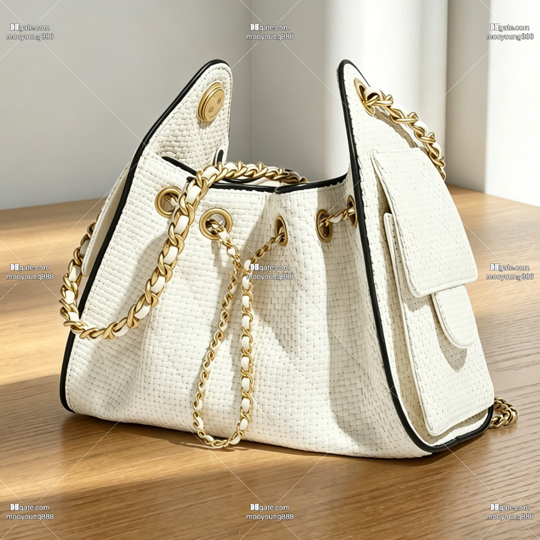12A Upgrade Mirror Quality Designer 25 Hobo Bag Woven Handbags for Women Braided Raffia Calfskin Leather Shoulder Bag White Purse in Mini Small Size AS5631 AS5293