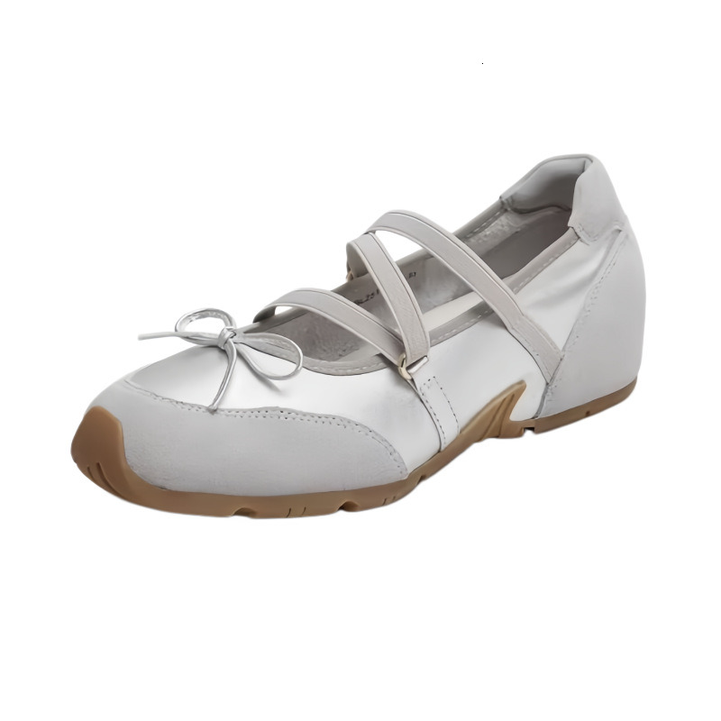 Zhangruonan Celebrity-Inspired Soft Bottom Hidden Wedge Sneaker Ballet Mary Jane Shoes Women 2026 Spring Casual Low-Cut Flats Fashion Trainers