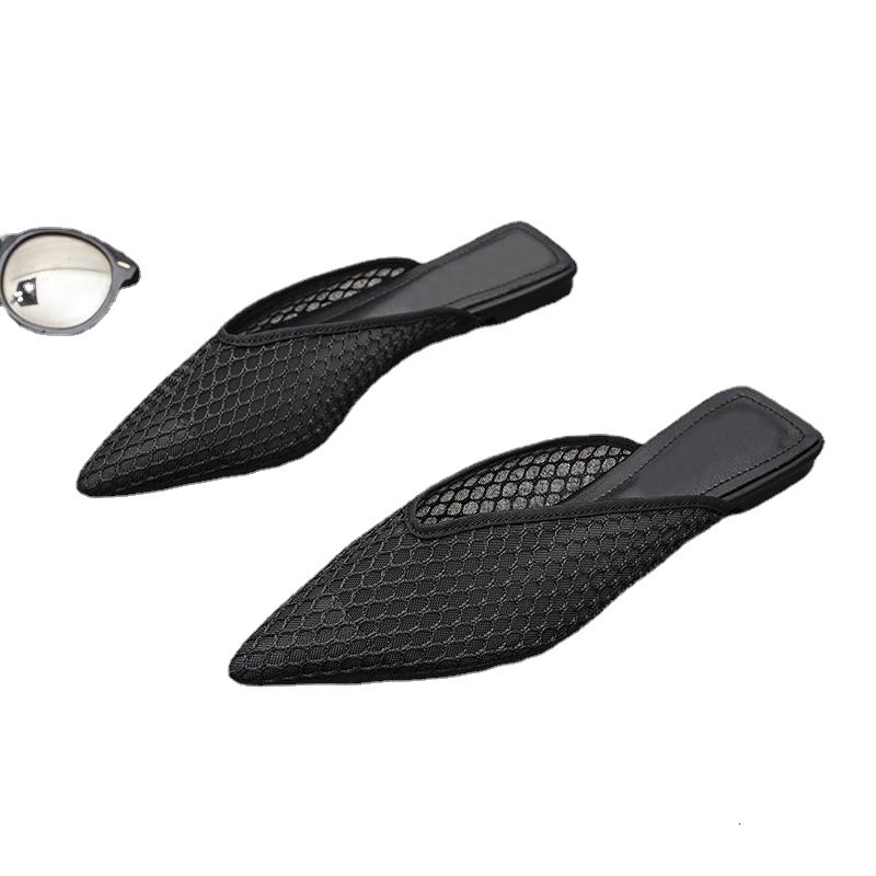 Summer New Trendy Pointed Flat Sandals Lazy Half Fairy Style Closed Toe Mules Women's Slippers