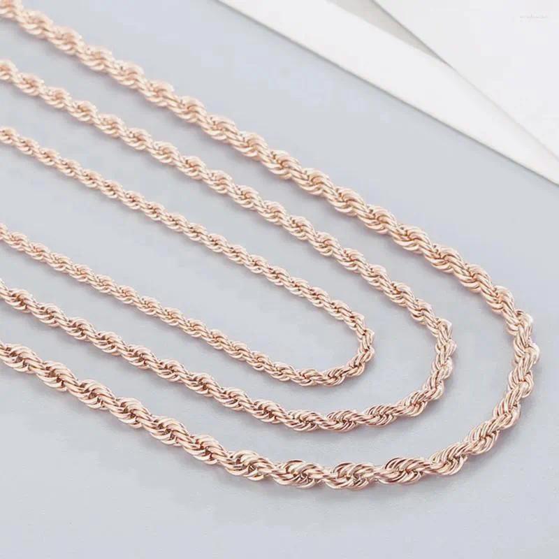 Chains 2/2.4/3/4/5/6/7/8mm Wide Rope Chain Necklace Stainless Steel Choker Men Women Jewelry Rose Gold Color