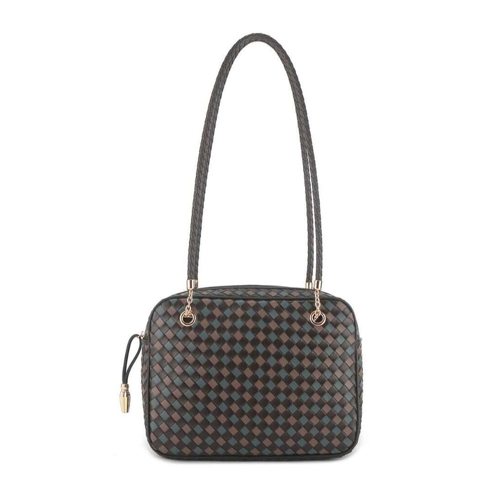 New Woven Shoulder Bag Double Layer Sheepskin Leather Vintage Luxury Arc Shape Elegant Handbag Advanced Tofu Bag For Women SENYY