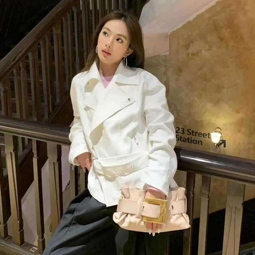 2026 New Anthe Soft Leather Ruched Tote Bag Women Genuine Leather Large Capacity Underarm Shoulder Bag For Commute SENYY