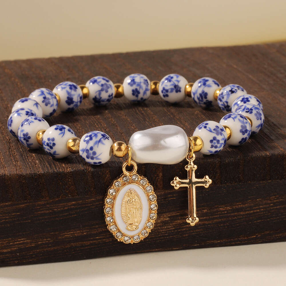 (Handmade, The Pattern And Shape May Vary) Cross Bralets For Women Men What Would Jesus Do Ramics Beads Bangles Faith Christian Bralts Spring Summer L