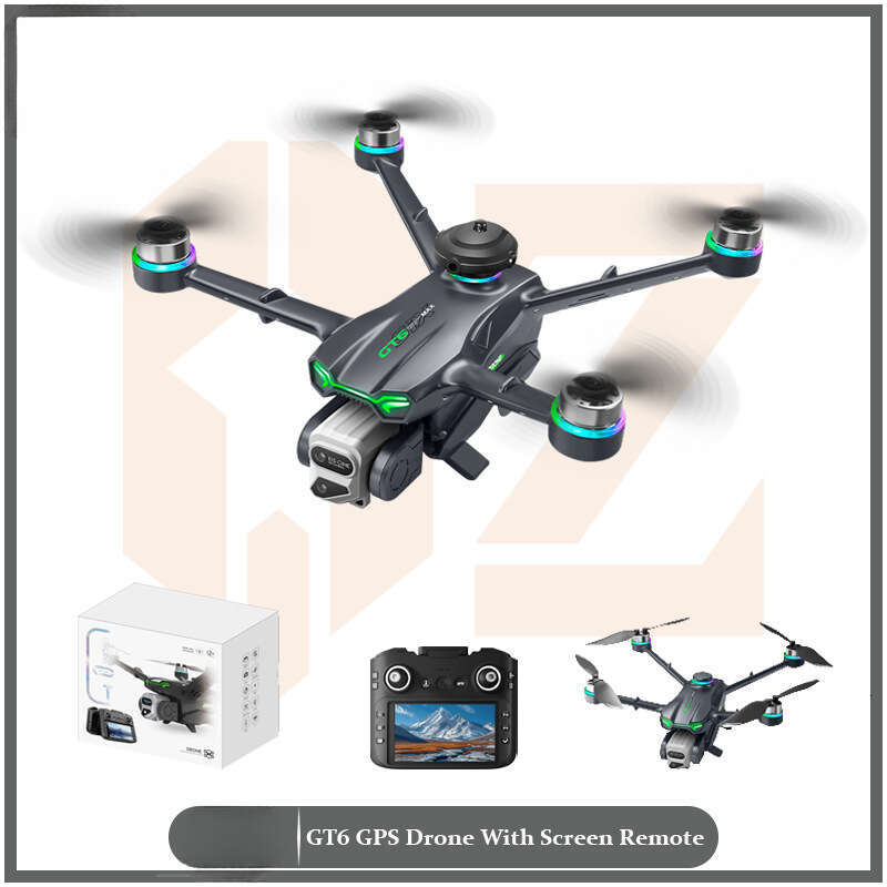 GT6 GPS RC Drone HD Aerial Photography Auto Return Home Brushless Motor 5.64 Inch Large Screen Long Flight Quadcopter CKS