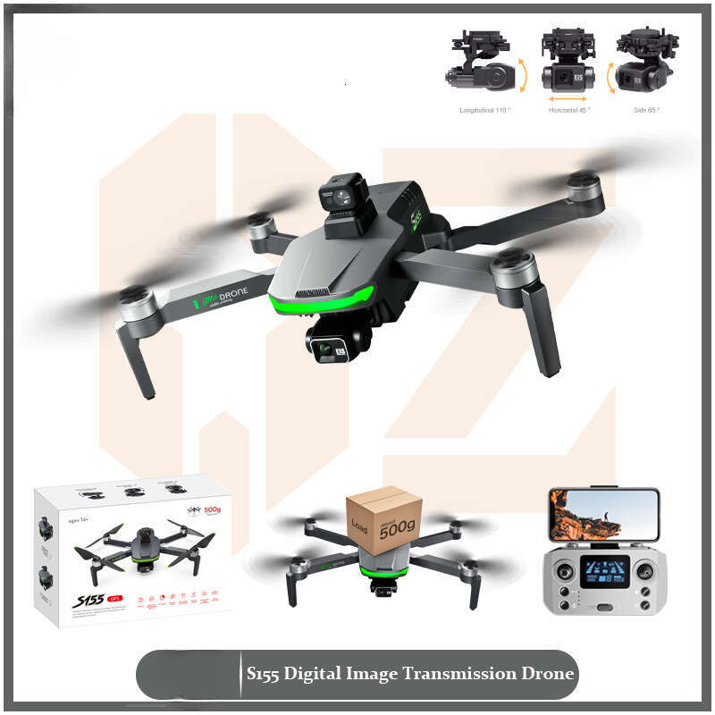 S155 RC Drone with 3-Axis Gimbal HD Camera, GPS Auto Return, Obstacle Avoidance, 4K Quadcopter Professional Foldable Drone CKS