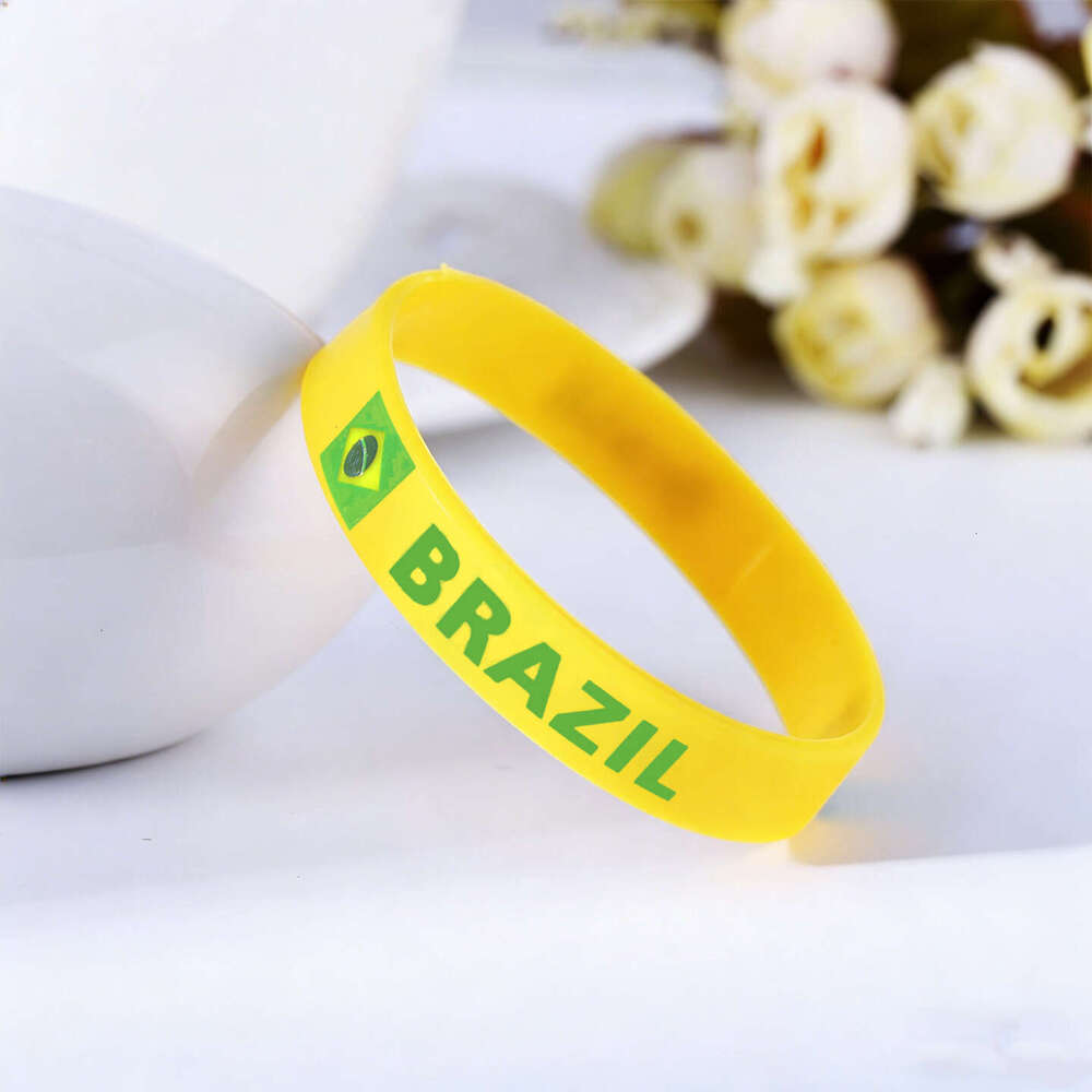 World Cup Football Merchandise National Flag Silicone US Canada Mexico Football World Cup Fan Gift Theme Bracelet Souvenir Wristband