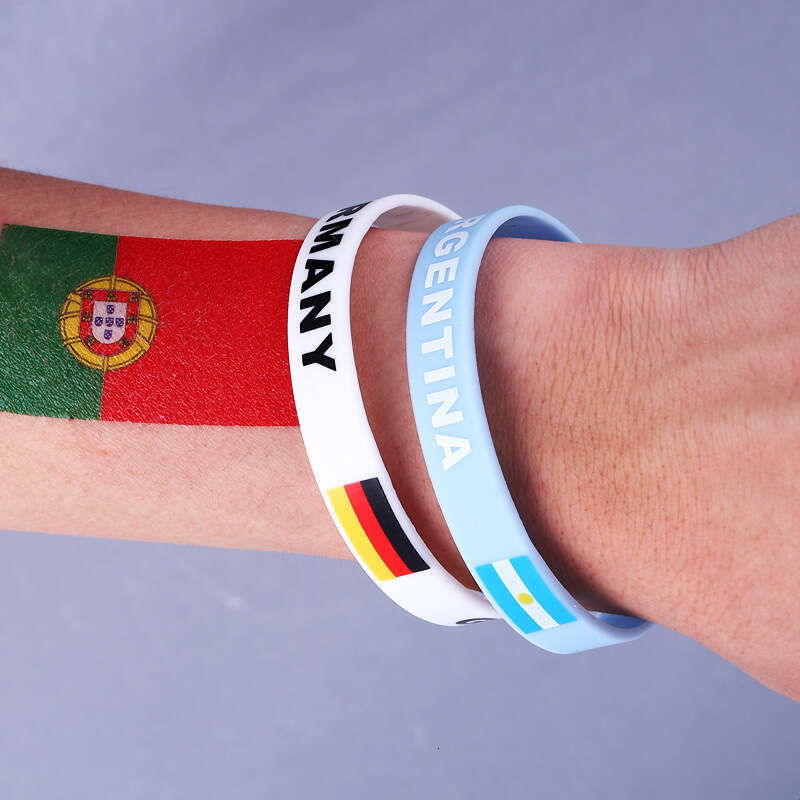 World Cup Football Merchandise National Flag Silicone US Canada Mexico Football World Cup Fan Gift Theme Bracelet Souvenir Wristband