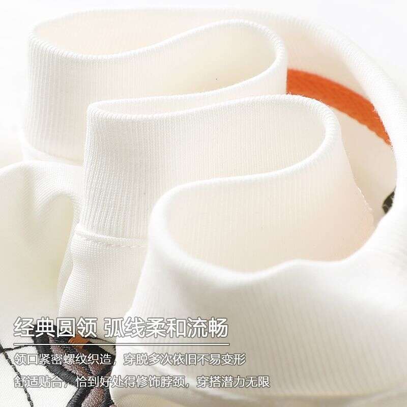Xiu Ma Jia~New Product: Horse Leather Patch Embroidered Fashion Casual Men's Niche Stylish Tencel Cotton Round-Neck Short-Sleeve T-Shirt Asia Siz