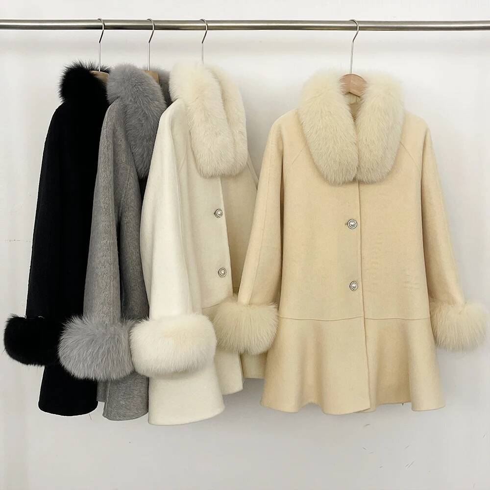 26ss OFTBUY Jacket with Fur Manteau Femme 2026 Wool and Trench Coat Warm Woman Clothes Fashion Winter Korean Reviews Many Outer SANRAN - view 6