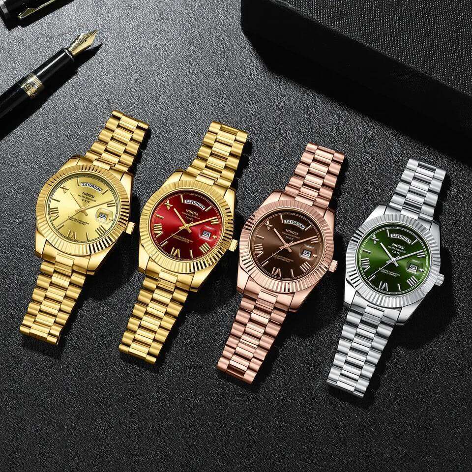 NIBOSI Brand Stainless Steel Quartz Watches For Men Luxury Date Display Luminous Fashion Men's Watch relogios masculino 26L0420