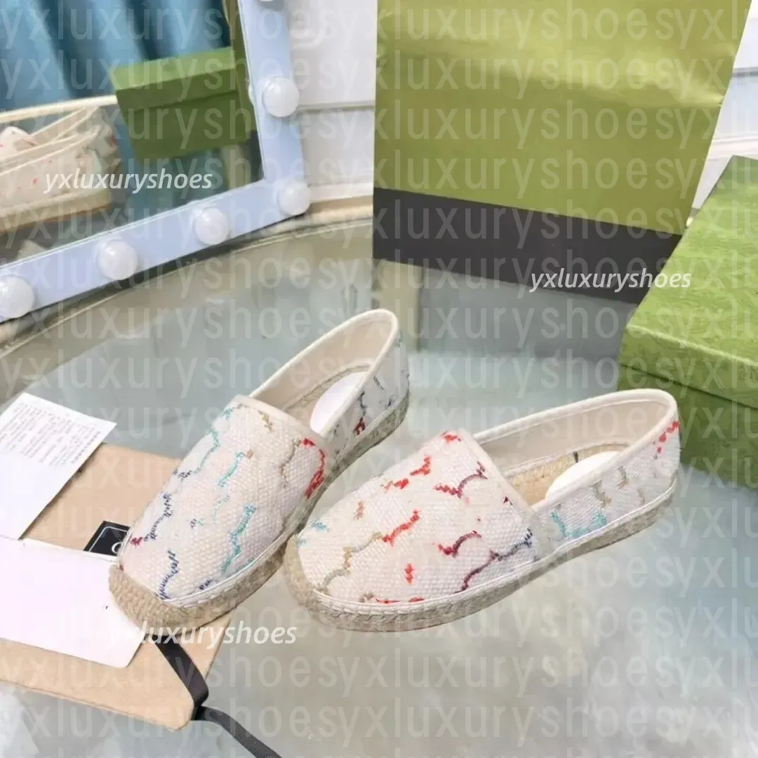 Designer Italy new letter linen canvas casual women's shoes comfortable breathable rubber non-slip sole women's shoes outdoor travel luxury fisherman shoes 4colors
