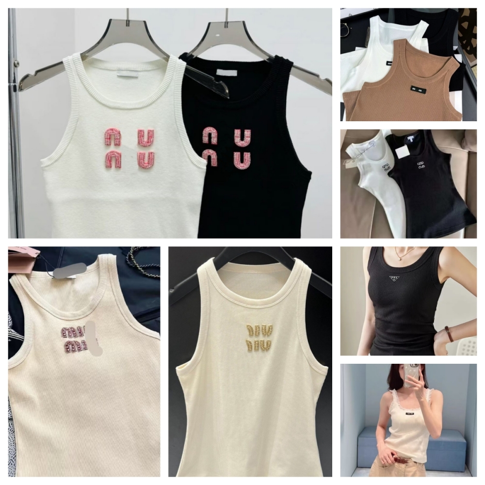 Designer Women camisole letter double door triangle standard ladys vest fresh cotton outdoor springsummerS-L