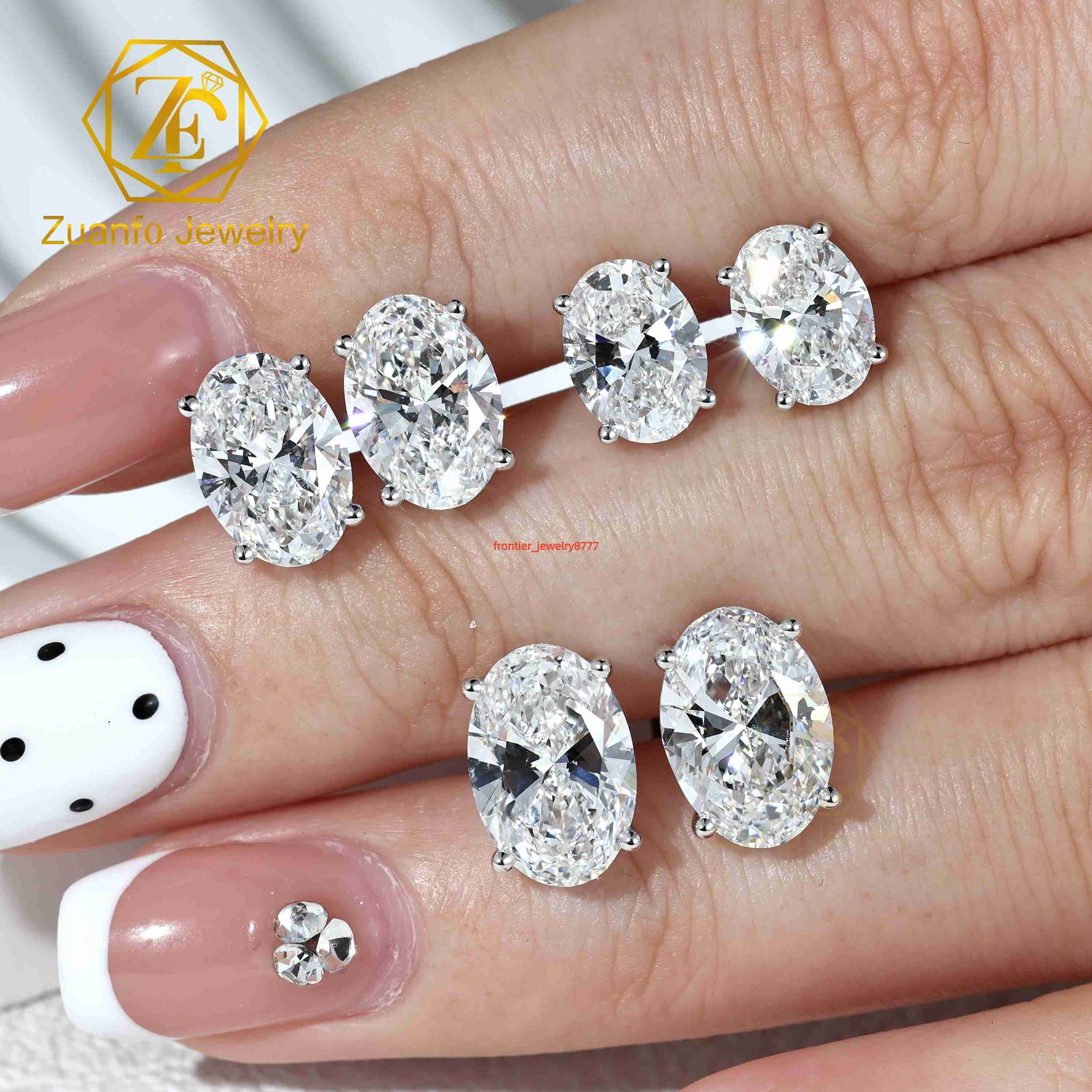 Fine Jewelry Oval Cut Lab Grown Diamond Earrings 1-3ct D Color IGI Certified Luxury Unisex 18K Solid Gold Stud Earrings