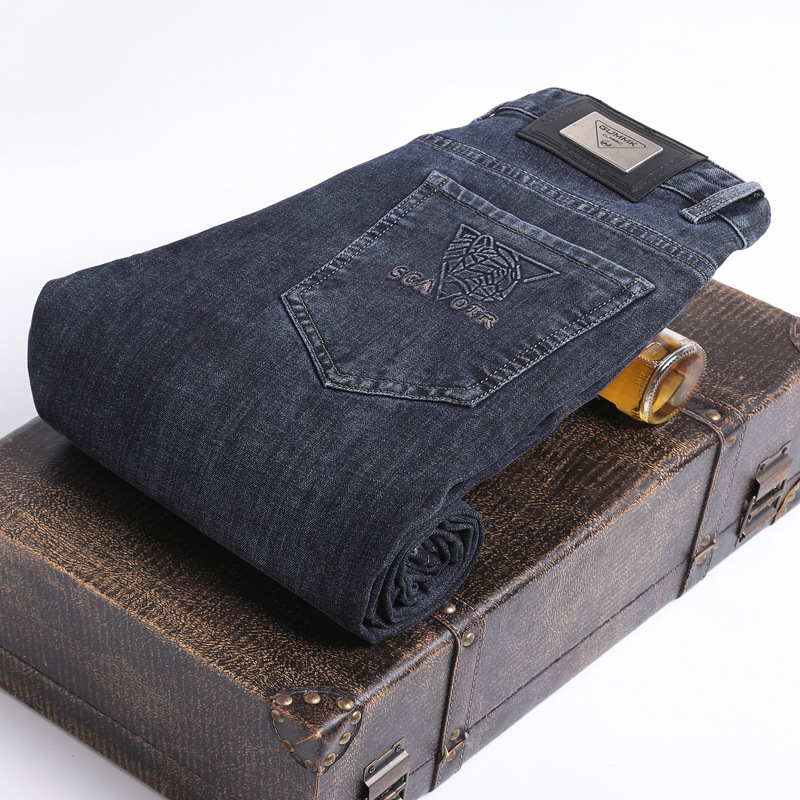 High End European Style Men's Jeans, With A Straight And Luxurious Cut Loose Fit Mid To High Waist Original Loose Steel Stamp By A Senior Designe