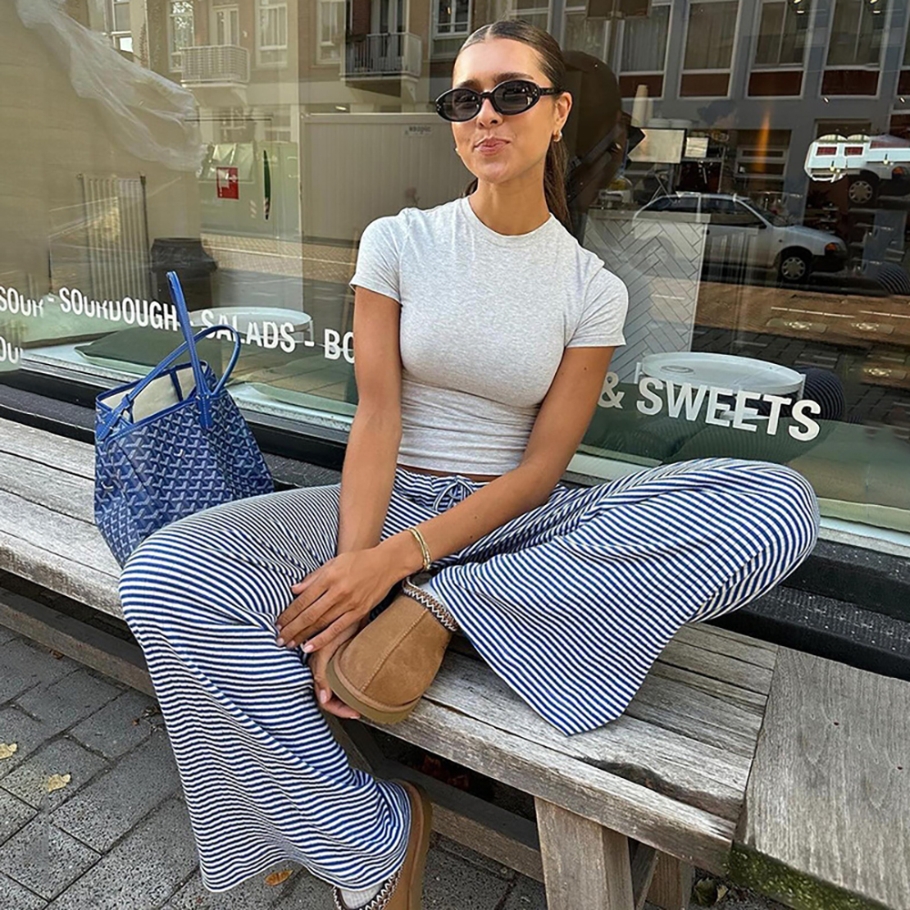 Women's Pants Korean Fashion Suit Loose Elastic Waist Belt Straight Trousers Women Pocket Casual Classics Versatile Wide Leg