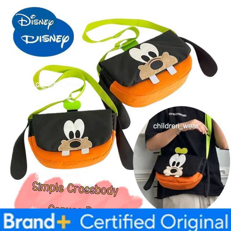 Disney Goofy High-Quality Creative Personality Boys and Girls Shoulder Bag Anime Cartoon Commuter Simple Crossbody Canvas Bag H260421