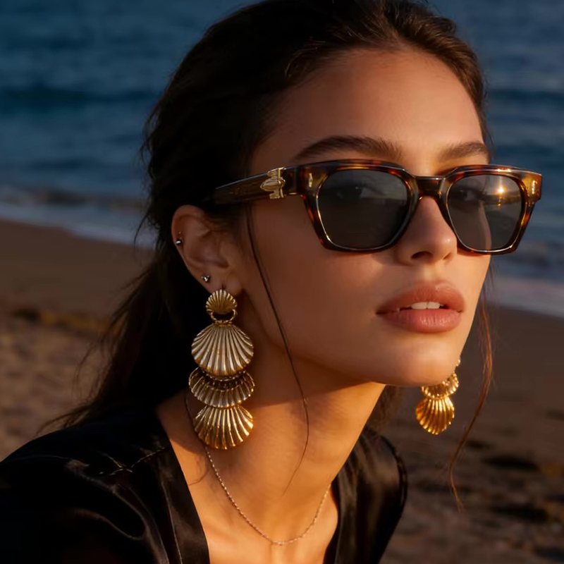 CB Fashion Men's Advanced Thick Frame Square Sunglasses Women Cat Eye Y2K Trendy Designer Handmade Sun Glasses Outdoor Driving Shades UV400 Summe