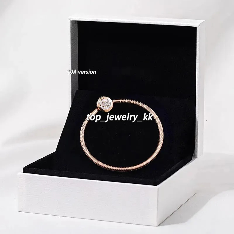2026 AAA hot sales pandorajewerly Sparkling Gold Crown O Snake Chain Sterling Silver Charm Set pandorab Bracelets Women Wedding Jewelry Golden With Retail Box 7b3