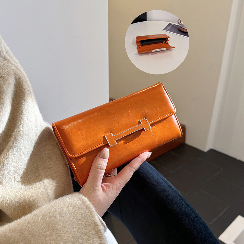 Ladies' Long Wallet, New Retro Niche Multi-Card Slot Cardholder, Large Capacity High-Aesthetic Premium Money Clip, Designer Wallet, Fashion Luxur